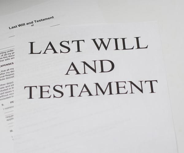 Image of Last Will & Testament on Lawyer's Desk in Houston
